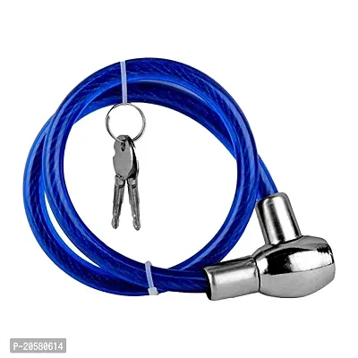 Heavy Duty Multipurpose Cable Lock for Bike, Luggage, Helmet, Steel Keylock, Anti-Theft (Multicolor)(1 pcs.)-thumb0
