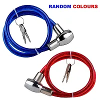 Heavy Duty Multipurpose Cable Lock for Bike, Luggage, Helmet, Steel Keylock, Anti-Theft (Multicolor)(1 pcs.)-thumb1