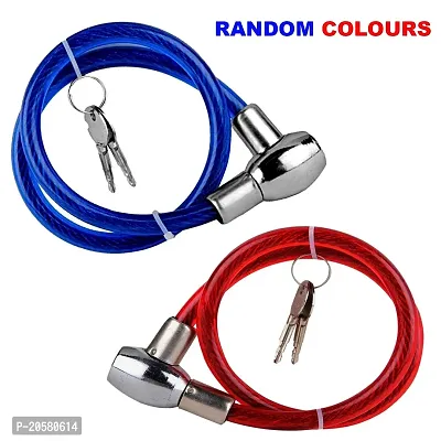 Heavy Duty Multipurpose Cable Lock for Bike, Luggage, Helmet, Steel Keylock, Anti-Theft (Multicolor)(1 pcs.)-thumb2