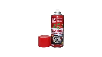Car Wax Polish Spray for Leather Seat, Dashboard, Plastic, Rubber, Tyres (Stawberry Fragrance)-thumb1