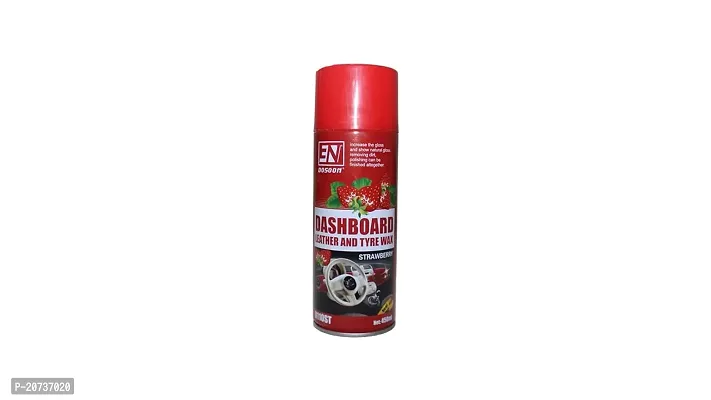 Car Wax Polish Spray for Leather Seat, Dashboard, Plastic, Rubber, Tyres (Stawberry Fragrance)-thumb0