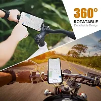 Universal Bike Mount Phone Holder with Waterproof Charger for Phone Mount 360 Degree Rotating Handlebar Metal Body Cradle Stand for Bicycle, Motorcycle, Fits All Smartphones-thumb2