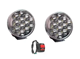 12 LED Aux Bike Fog Lamp Light Set of 2 White with Switch For all types of two wheelers-thumb2