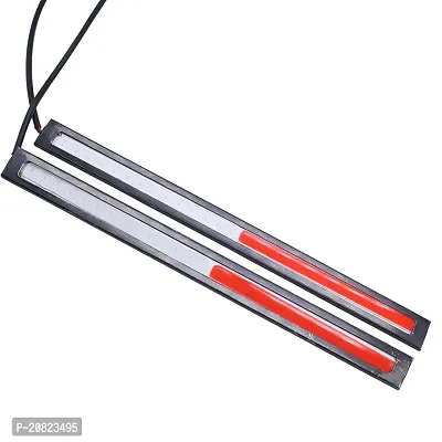 Daytime Running LED Light Strip DRL Lamp for Cars Super Bright Dual Colour Red  Blue with 2 Double Tape Strips 2 PCS-thumb0