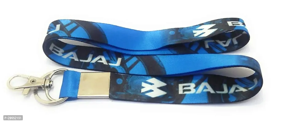 Bajaj Lanyard Id Card Holder Keychain (Blue-thumb0