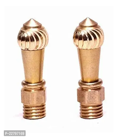 Brass Rear View Mirror Nut Cap Mirror replacment knoob Compatible for all bikes (Set Of 2)-thumb0