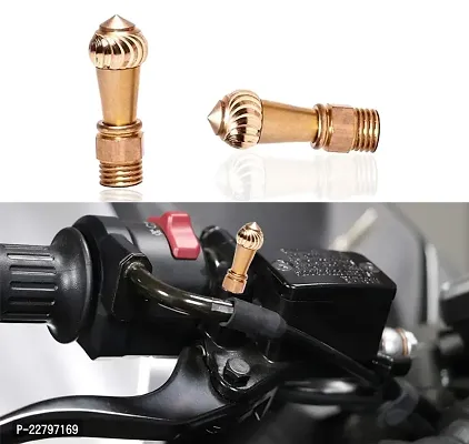 Brass Rear View Mirror Nut Cap Mirror replacment knoob Compatible for all bikes (Set Of 2)-thumb3