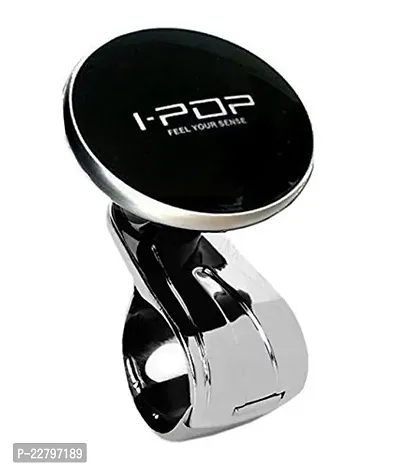 I-Pop Car Steering Knob, Wheel Spinner Knob, 360deg; Rotation Booster for Tata Aria (Black)-thumb0