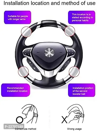 I-Pop Car Steering Knob, Wheel Spinner Knob, 360deg; Rotation Booster for Tata Aria (Black)-thumb4