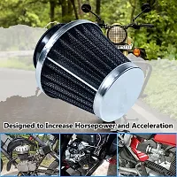 Motorcycle Air Filter Pods Motorbike Air Filter 42mm Round Tapered Bike Clamp-on Pod Intake Filter Cleaner (Pack of 1, Black)-thumb2