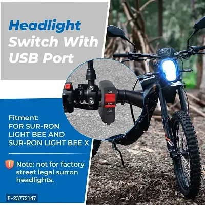 Motorbike Headlight ON/Off Button Connector Start Handlebar Controller Switch with 2.1A USB Charge (for All Bikes) 2 A Bike Mobile Charger-thumb2