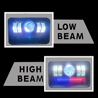 LED Projector Headlight With Red  Blue Flashing  White Light Hi/Low Beam H4 Connector For Hero Splendor Plus, Splendor Pro, Splendor-thumb1