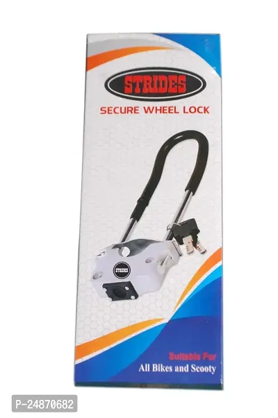 STRIDES Present Secure Wheel Lock for Motorcycle, with computerised Key (jo apni chhabi se HEE khule) Suitable for 100 cc Bike.(Colour May varry. Silver/Black)-thumb2