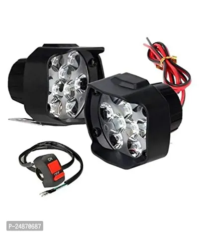 9 LED 15 W Fog Light Universal Bike and Car Work Lamp for Off Roading with on/Off Switch - Set of 2