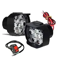 9 LED 15 W Fog Light Universal Bike and Car Work Lamp for Off Roading with on/Off Switch - Set of 2-thumb2