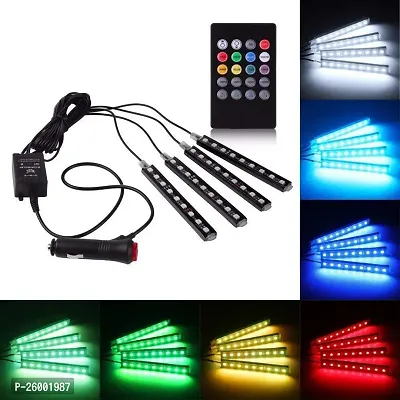 Atmosphere Lights,12x4 Car LED Strip Light, 48 LED DC 12V Multicolour Interior Light LED Under Dash Lighting Kit with Sound Active Function and Wireless Remote Control Car Fancy Light