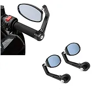 Handlebar End Oval Side Mirror for Royal Enfield Bullet Classic Standard Thunderbird Reborn Meteor Hunter Electra 350 500 Bike Pair of 2 Rear View Glass Mirror-thumb3