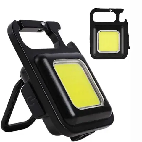 Mini Keychain Torch cob Rechargeable Light Keychain Emergency Lights Rechargeable led Keychain Light with Bottle Opener Keychain with 4 Modes cob Keychain Light (Square)
