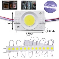 Universal LED Module Light Interior Exterior 12V COB Coin Injection Decorative Lamp with Adhesive Backside for Car, Home  Decoration (10 Strips, White)-thumb3