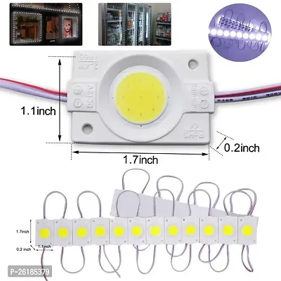 Universal LED Module Light Interior Exterior 12V COB Coin Injection Decorative Lamp with Adhesive Backside for Car, Home  Decoration (10 Strips, White)-thumb4