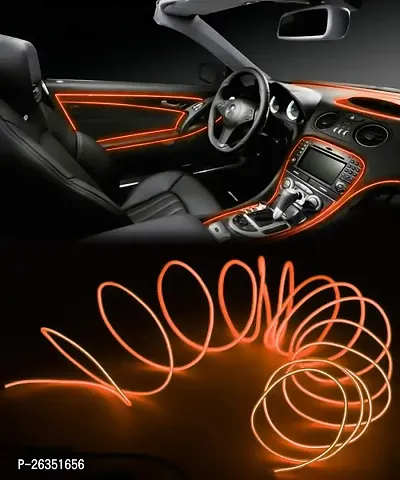 Car Interior Light Ambient Neon Light for All Car Models with Lighter Socket (Orange, 5 Meter)