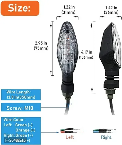 Universal Sleek Amber Improved 3 LED Turn Signal Indicator Light Lamp for All Yamaha Bikes, (Set of 2)-thumb2