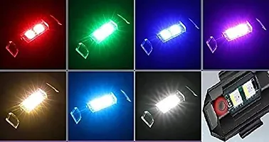 DC Power Imported License Plate Light Strip with 48 LED'S for Brake Stop Turn Signal With 7 Multicolor Helmet Light Universal For All Bikes, Motorcycle Combo (Pack Of 1 + 1 Helmet Light)-thumb1