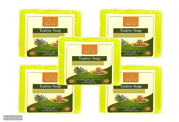 Khadi Pure Herbal Teatree Soap 125g Pack of 5 625g