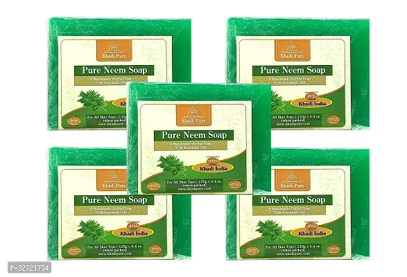 Khadi Pure Herbal Neem Soap 125g Pack of 5 625g