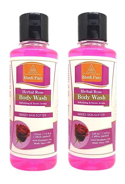 Khadi Pure Herbal Rose Body Wash Sls-Paraben Free 210 Ml Multipack