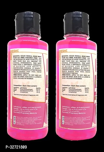 Khadi Pure Herbal Rose Body Wash SLS Paraben Free 210 ml Pack of 2 420 ml-thumb2