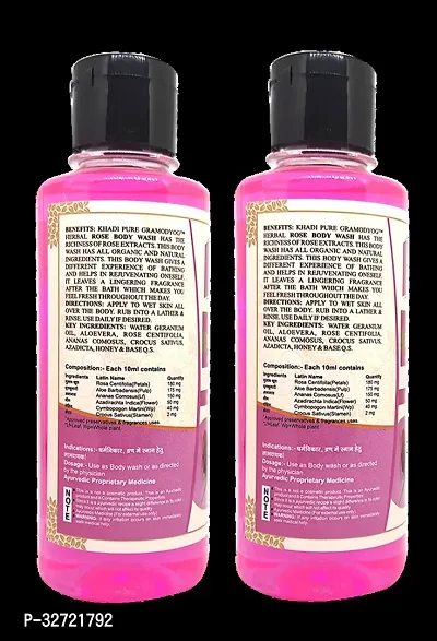 Khadi Pure Herbal Rose Body Wash 210 ml Pack of 2 420 ml-thumb2