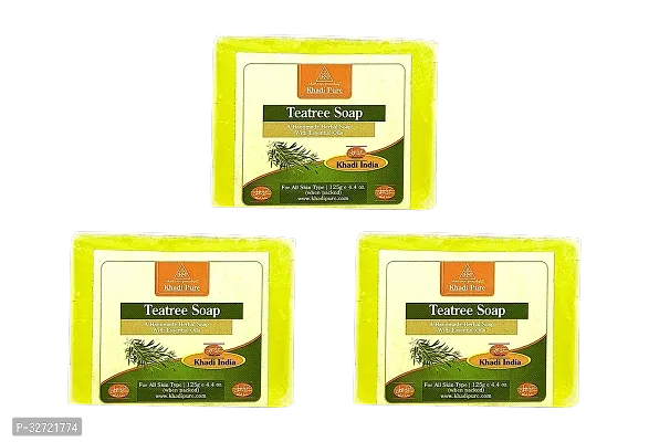 Khadi Pure Herbal Teatree Soap 125g Pack of 3 375g-thumb0