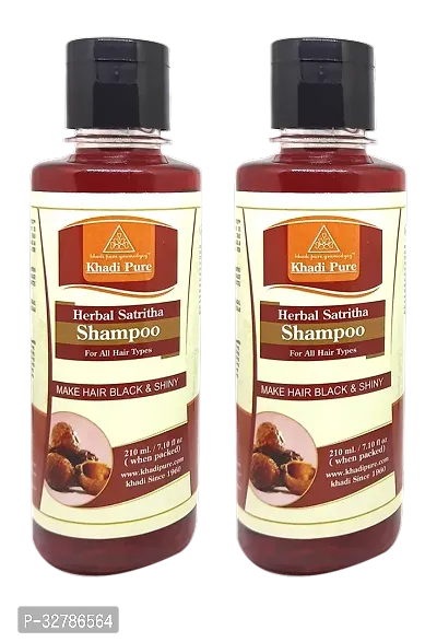 Khadi Pure Herbal Satritha Shampoo-210 ml Each, Pack Of 2