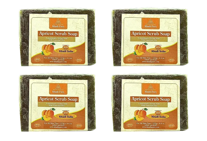 Khadi Pure Herbal Apricot Scrub Soap 125G Multipack