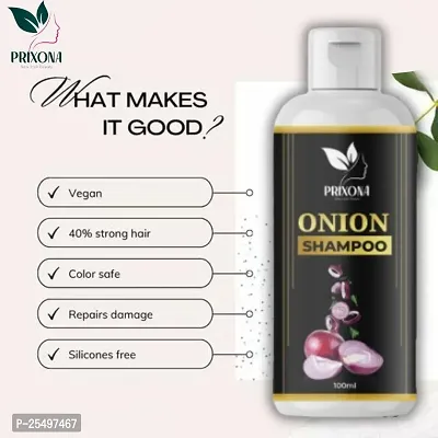 PRIXONA Red Onion Black Seed Oil Shampoo Strong, Smooth and Silky, For Hair Growth and Silky Hair (100ml) pack of 1-thumb2