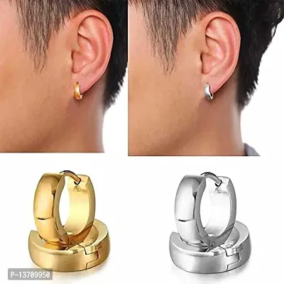 Mens Earring  Women Earring FashCombo Set pack pierced Multicolour shape Bali Ear rings Stud Tops Mens Earing for Men Boy Hoops earrings Salman Khan Style daily Use Mens Earrings-thumb0