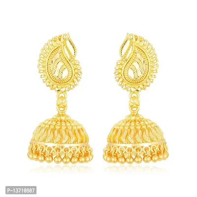 NIMZ One1 Gram Golden Earrings Traditional south indian earrings Screw Back 18k Gold Jhumka Jhumki Stud Combo Earrings For Women girls Temple Jewellery Ethnic Earrings Set For women-Gold Jhumki-N122