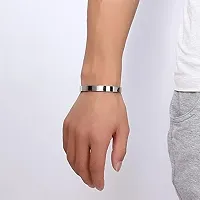 Karishma Kreations Plain High Polished Stainless Steel Kadaa Bracelets High Openable Adjustable Free Size Big Strong Heavy Copper Brass Alloy Cuff Kada For Men Mens girls Boy Boyfriend-KADA-K203-thumb2