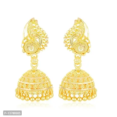 NIMZ One1 Gram Golden Earrings Traditional south indian earrings Screw Back 18k Gold Jhumka Jhumki Stud Combo Earrings For Women girls Temple Jewellery Ethnic Earrings Set For women-Gold Jhumki-N120