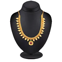 Karishma Kreations Traditional Pearl Moti South Indian Temple Jewellery Maharashtrian Marathi Kolhapuri Saaj Broad Tushi Thushi Mangalsutra Pendant Choker Necklace 1 Gram Gold Thushi for Girls Women-thumb1