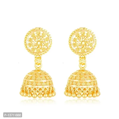 NIMZ One1 Gram Golden Earrings Traditional south indian earrings Screw Back 18k Gold Jhumka Jhumki Stud Combo Earrings For Women girls Temple Jewellery Ethnic Earrings Set For women-Gold Jhumki-N116-thumb0