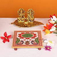 Marble Meena Work Chowki-thumb3