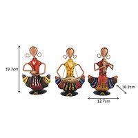 Handmade Decorative Musician Ladies Showpiece Gift Item For Home Decor In Wrought Iron - Set Of 3 Pieces-thumb2
