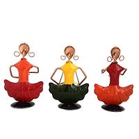 Handmade Decorative Musician Ladies Showpiece Gift Item For Home Decor In Wrought Iron - Set Of 3 Pieces-thumb4