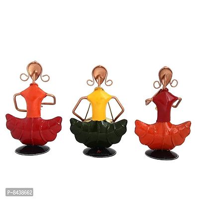 Handmade Decorative Musician Ladies Showpiece Gift Item For Home Decor In Wrought Iron - Set Of 3 Pieces-thumb5