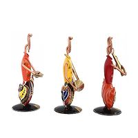 Handmade Decorative Musician Ladies Showpiece Gift Item For Home Decor In Wrought Iron - Set Of 3 Pieces-thumb3
