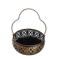 Handmade Cut Work Basket For Fruits And Utilities For Home And Kitchen In Wrought Iron-thumb1