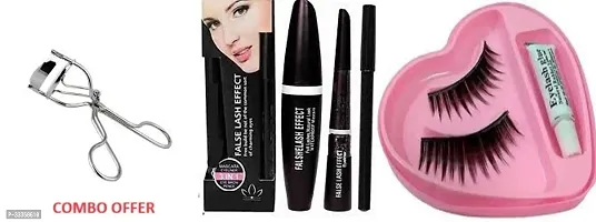 3 In One Mascara Eyelash 2 Piece Glue For Eyelash And Curler Eye Makeup Combo-thumb0