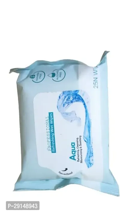 AQUA FRAGRANCE COOL  FACIAL WIPES FOR FACE CLEANING AND MAKEUP REMOVING